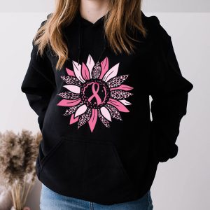 Sunflower Pink Breast Cancer Awareness Shirts Women Warrior Hoodie 3