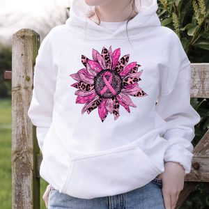 Sunflower Pink Breast Cancer Awareness Shirts Women Warrior Hoodie 5