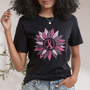 Sunflower Pink Breast Cancer Awareness Women Warrior T Shirt 2 2