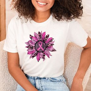 Sunflower Pink Breast Cancer Awareness Women Warrior T Shirt 2 4