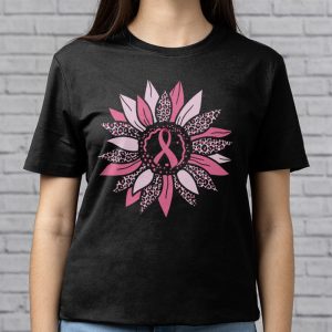 Sunflower Pink Breast Cancer Awareness Women Warrior T Shirt 3 2