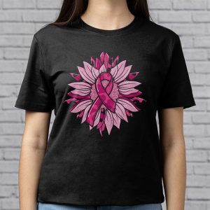 Sunflower Pink Breast Cancer Awareness Women Warrior T Shirt 3 3