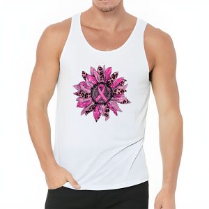 Sunflower Pink Breast Cancer Awareness Women Warrior Tank Top 3 4