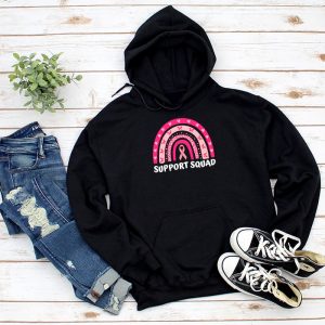 Breast Cancer Support Squad Awareness Survivor Pink Rainbow Hoodie 2