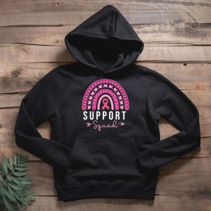 Support Squad Breast Cancer Awareness Survivor Pink Rainbow Hoodie 3 2