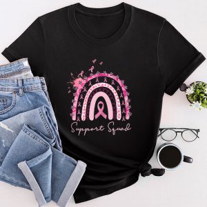 Breast Cancer Support Squad Awareness Survivor Pink Rainbow T-Shirt 1