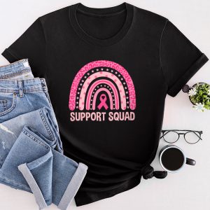 Breast Cancer Support Squad Awareness Survivor Pink Rainbow T-Shirt 4