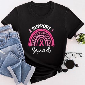 Breast Cancer Support Squad Awareness Survivor Pink Rainbow T-Shirt 5