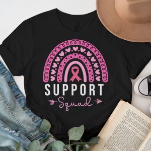 Support Squad Breast Cancer Awareness Survivor Pink Rainbow T Shirt 4 2