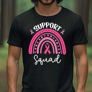 Support Squad Breast Cancer Awareness Survivor Pink Rainbow T Shirt 4 4