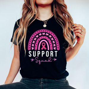 Support Squad Breast Cancer Awareness Survivor Pink Rainbow T Shirt 5 2