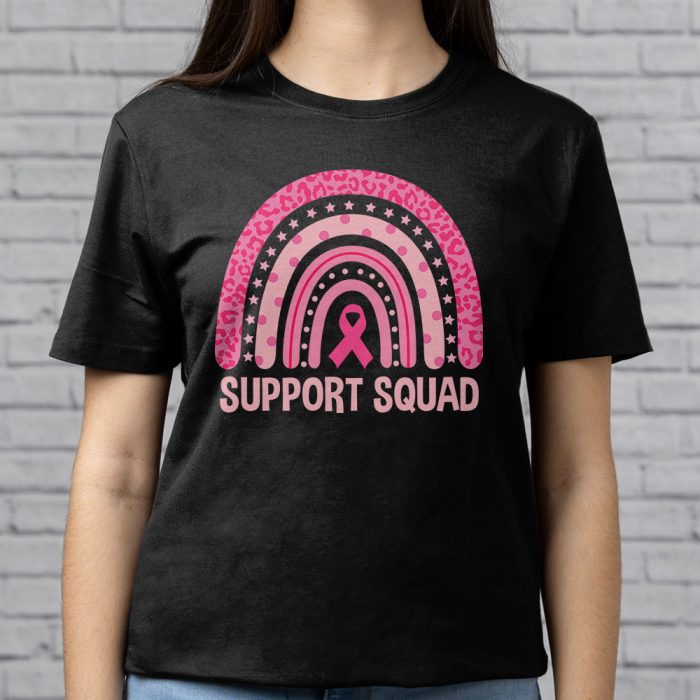 Support Squad Breast Cancer Awareness Survivor Pink Rainbow T Shirt 7 1