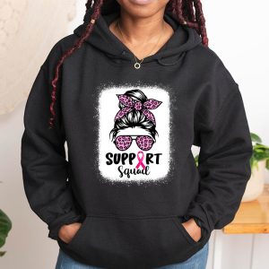 Support Squad Messy Bun Leopard Pink Breast Cancer Awareness Hoodie 1 8