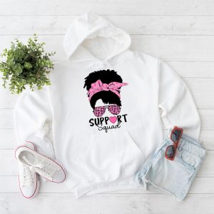 Support Squad Messy Bun Leopard Pink Breast Cancer Awareness Hoodie 2 2