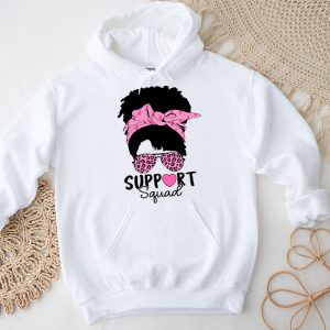 Support Squad Messy Bun Leopard Pink Breast Cancer Awareness Hoodie 3 2