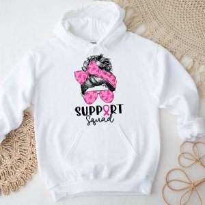 Support Squad Messy Bun Leopard Pink Breast Cancer Awareness Hoodie 3 4