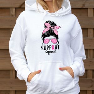 Support Squad Messy Bun Leopard Pink Breast Cancer Awareness Hoodie 3 5