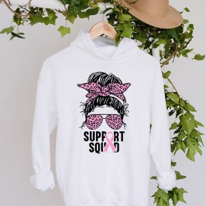 Support Squad Messy Bun Leopard Pink Breast Cancer Awareness Hoodie 4 1