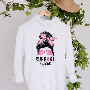 Support Squad Messy Bun Leopard Pink Breast Cancer Awareness Hoodie 4