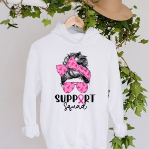 Support Squad Messy Bun Leopard Pink Breast Cancer Awareness Hoodie 4 4