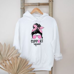 Support Squad Messy Bun Leopard Pink Breast Cancer Awareness Hoodie 5