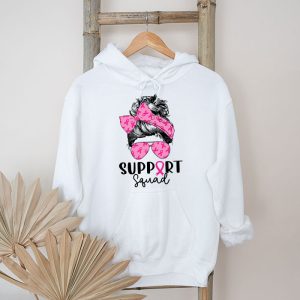 Support Squad Messy Bun Leopard Pink Breast Cancer Awareness Hoodie 5 4