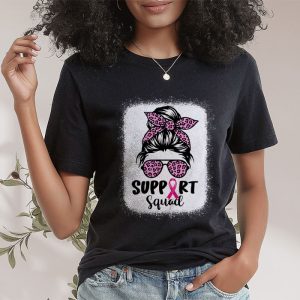 Support Squad Messy Bun Leopard Pink Breast Cancer Awareness T Shirt 1 3