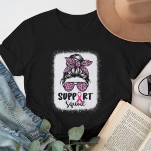 Support Squad Messy Bun Leopard Pink Breast Cancer Awareness T Shirt 1 8