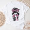 Support Squad Messy Bun Leopard Pink Breast Cancer Awareness T-Shirt