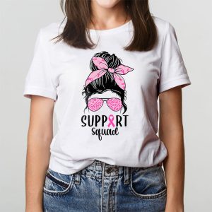 Support Squad Messy Bun Leopard Pink Breast Cancer Awareness T Shirt 3 5