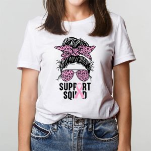 Support Squad Messy Bun Leopard Pink Breast Cancer Awareness T Shirt 3 6