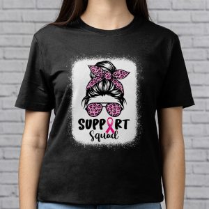 Support Squad Messy Bun Leopard Pink Breast Cancer Awareness T Shirt 3 8