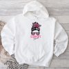 Support Squad Messy Bun Pink Warrior Breast Cancer Awareness Hoodie