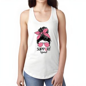 Support Squad Messy Bun Pink Warrior Breast Cancer Awareness Tank Top 1 2