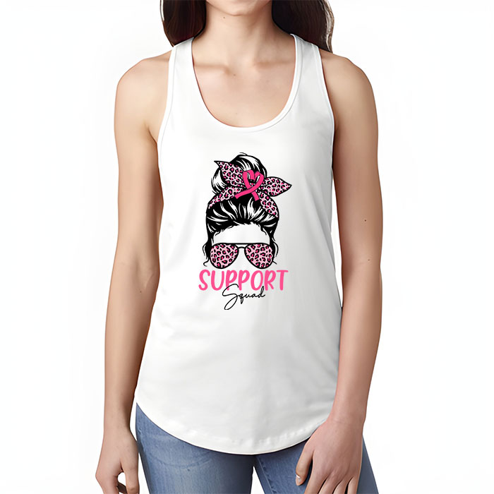 Support Squad Messy Bun Pink Warrior Breast Cancer Awareness Tank Top 1 3