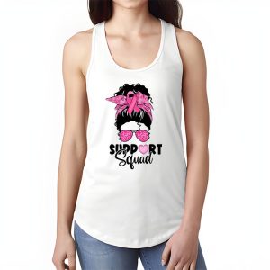 Support Squad Messy Bun Pink Warrior Breast Cancer Awareness Tank Top 1