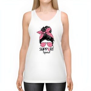 Support Squad Messy Bun Pink Warrior Breast Cancer Awareness Tank Top 2 2