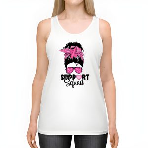 Support Squad Messy Bun Pink Warrior Breast Cancer Awareness Tank Top 2