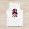 Support Squad Messy Bun Pink Warrior Breast Cancer Awareness Tank Top