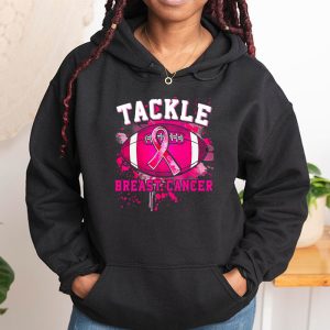 Tackle Breast Cancer Awareness Football Pink Ribbon Boys Kid Hoodie 1 5