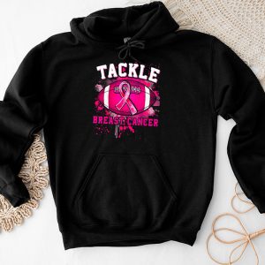 Tackle Breast Cancer Awareness Football Pink Ribbon Boys Kid Hoodie 2 1