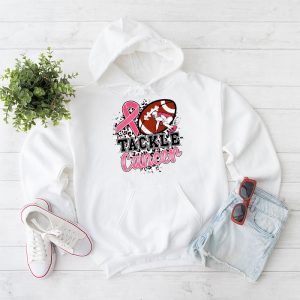 Tackle Breast Cancer Awareness Football Pink Ribbon Boys Kid Hoodie 2 3