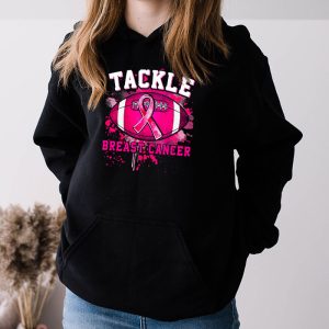 Tackle Breast Cancer Awareness Football Pink Ribbon Boys Kid Hoodie 3 5