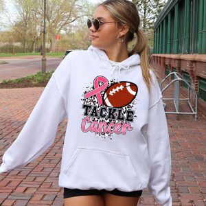 Tackle Breast Cancer Awareness Football Pink Ribbon Boys Kid Hoodie