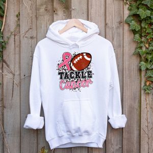 Tackle Breast Cancer Awareness Football Pink Ribbon Boys Kid Hoodie 5