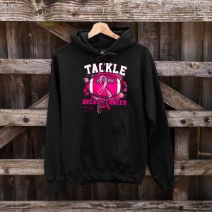 Tackle Breast Cancer Awareness Football Pink Ribbon Boys Kid Hoodie 7 1