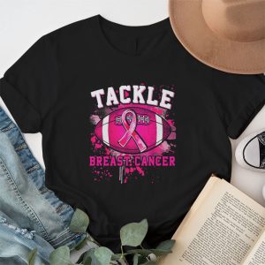 Tackle Breast Cancer Awareness Football Pink Ribbon Boys Kid T Shirt 1 1