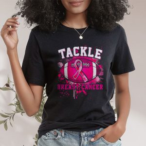 Tackle Breast Cancer Awareness Football Pink Ribbon Boys Kid T Shirt 2 1