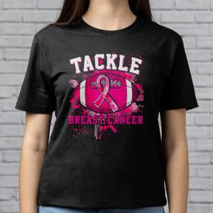 Tackle Breast Cancer Awareness Football Pink Ribbon Boys Kid T Shirt 3 1