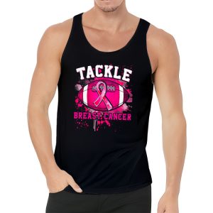 Tackle Breast Cancer Awareness Football Pink Ribbon Boys Kid Tank Top 3 1